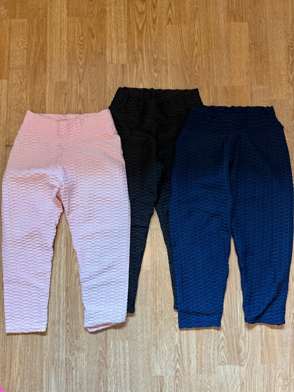 Viral Butt Scrunch/life Leggings Set - Pink, Black & Navy